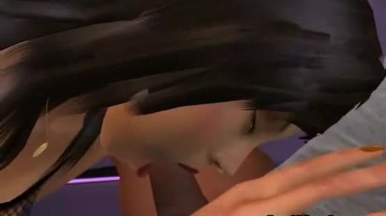 Hot 3D brunette getting fucked at the strip club