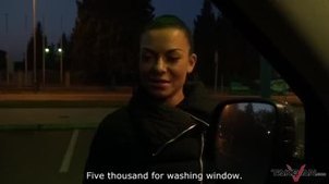 Takevan Russian window cleaner quit job and go enjoy wild sex to driving car