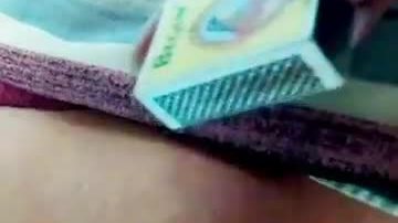 Hot girlish boy with big boobs dances in saree and burns nipples