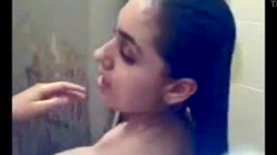 Pakistani girl showering on home video alone