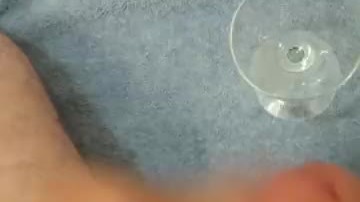 Solo cumshot in a glass