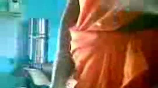 Satin saree aunty