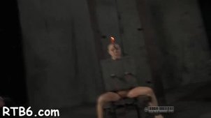 Lovely angel receives facial castigation during bdsm play