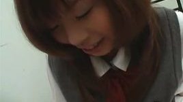 Jap teen slowly undressed of school uniform enjoys foreplay