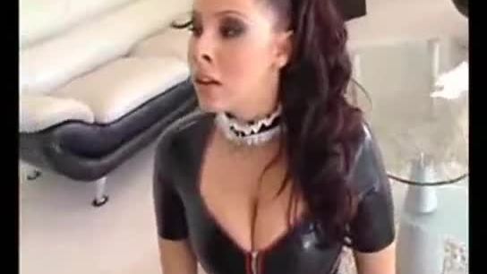 Tittyfucking trashy latex slave Gianna Michaels