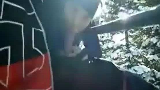 Horny blonde sucks my cock on the ski lift